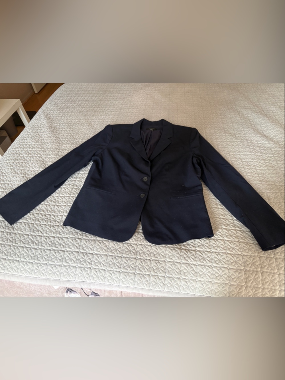 Ann Taylor Navy Two-Button Tailored Blazer